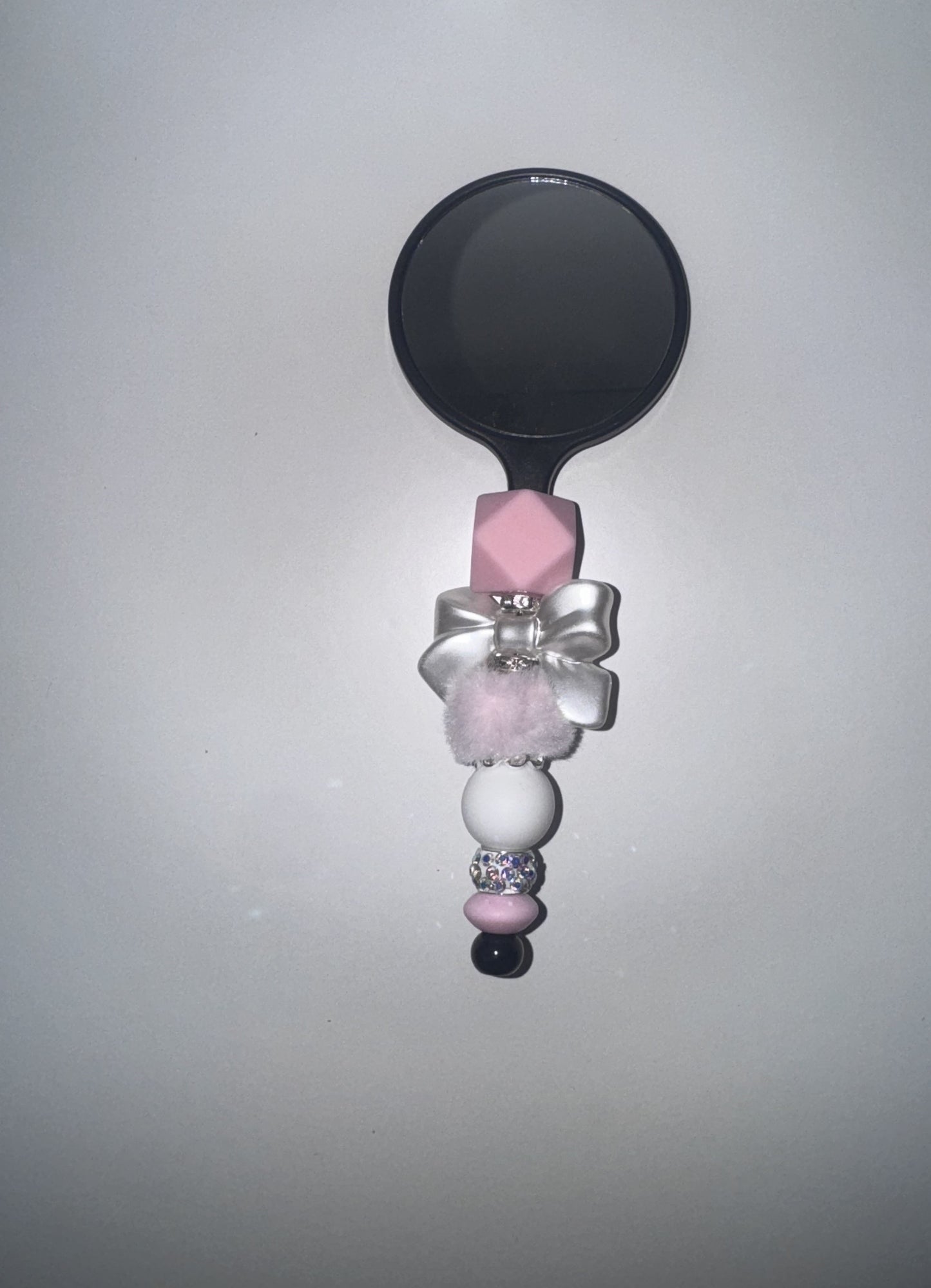 White Bow Round Mirror